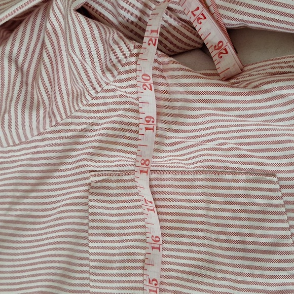 London Fog Pink and White Striped Button Down Shirt - Picture 3 of 4